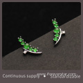 Green Color Icy Jadeite Stud Earrings